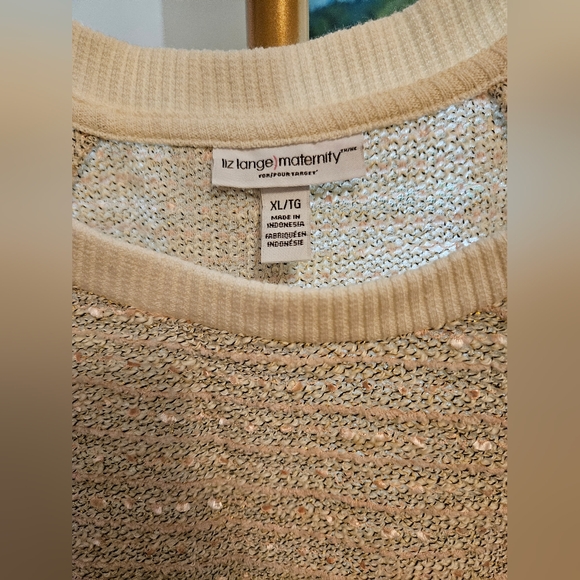 Liz Lange Top Pastel Earth Tones With Metallic Shimmer Sz XL - Picture 3 of 4